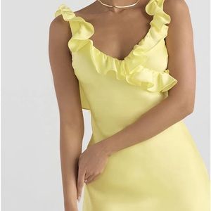 Super cute satin yellow dress!